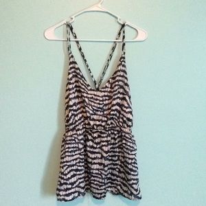 Geometric striped blouse